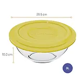 Conjunto Tigelas Plus Marinex 3 Peças Com Tampa Amarela