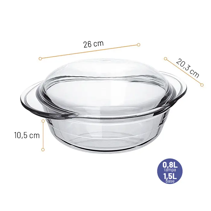 Terrina Redonda Marinex 2,3L com Tampa de Vidro image number 1