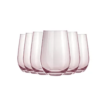 Jogo de Copos Multiuso Dubai Fluida Rosa Nadir 480ml 6 peças