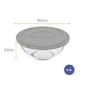 Conjunto Tigelas Plus Marinex 3 Peças Com Tampa Cinza