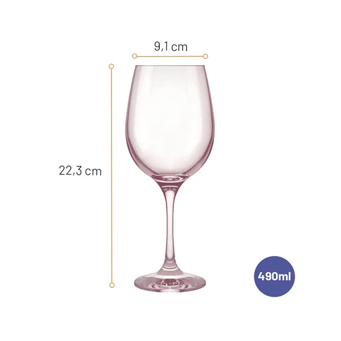 Jogo de Taças para Vinho Barone Rosa Nadir 490ml 6 peças image number 1