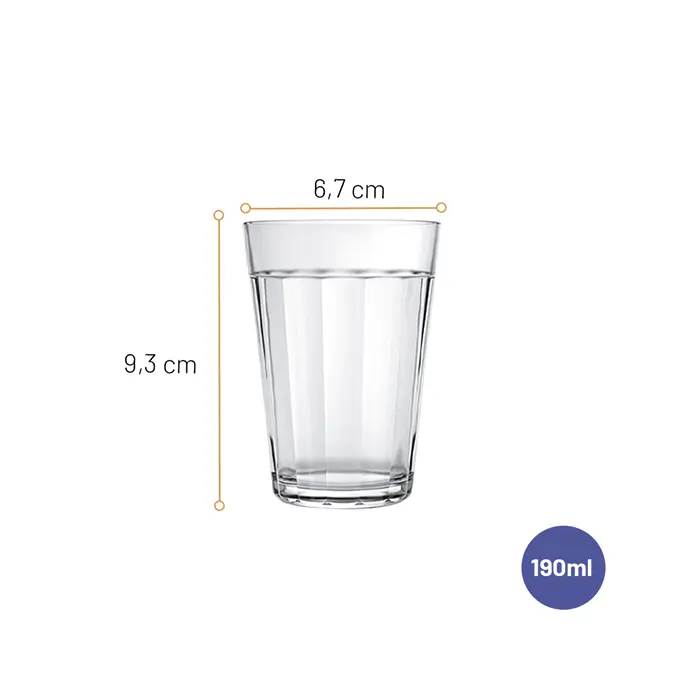 Jogo de Copo Americano Tradicional 190ml com 24 peças image number 1