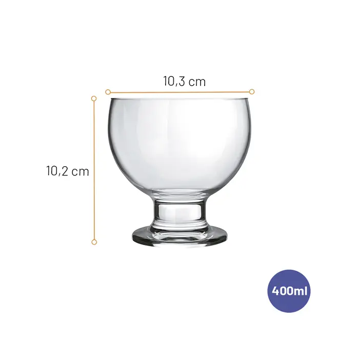 Jogo de Taças de Sobremesa Paulista Nadir 400ml com 3 peças image number 1