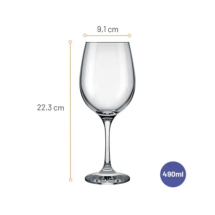 Jogo de Taças para Vinho Barone Nadir 490ml com 6 peças image number 1