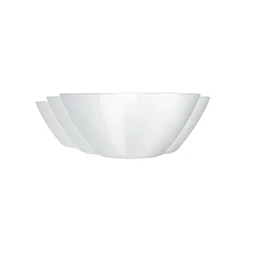Saladeiras em Vidro Branco Nadir Opaline 840ml com 4 peças