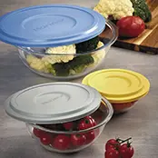 Conjunto Tigelas Plus Marinex 3 Peças Com Tampa Amarela