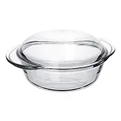 Terrina Redonda Marinex 2,8L com Tampa de Vidro