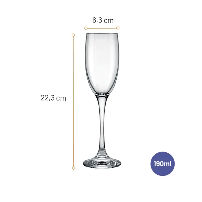 Jogo de Taças para Champanhe Barone Nadir 190ml com 6 peças image number 1