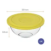 Conjunto Tigelas Plus Marinex 3 Peças Com Tampa Amarela