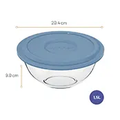 Conjunto Tigelas Plus Marinex 3 Peças Com Tampa Azul