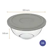 Conjunto Tigelas Plus Marinex 3 Peças Com Tampa Cinza