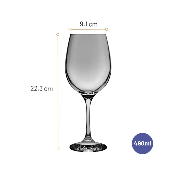 Jogo de Taças para Vinho Barone Cinza Nadir 490ml 6 peças image number 1