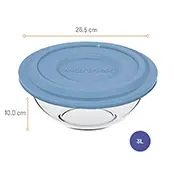 Conjunto Tigelas Plus Marinex 3 Peças Com Tampa Azul