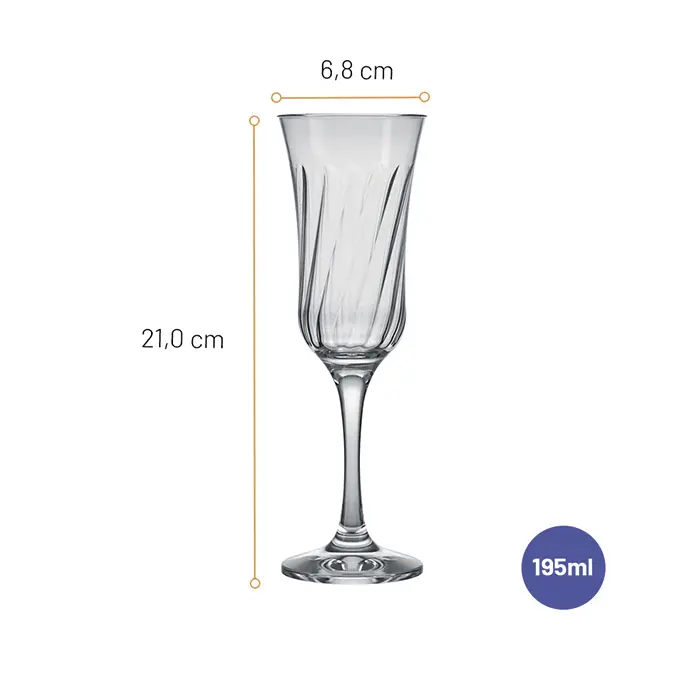 Jogo de Taças para espumantes Lírio Nadir 195ml com 6 peças image number 1