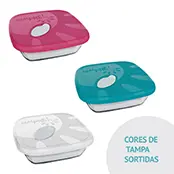 Conjunto Assadeiras Quadradas Sempre com Tampa 3 peças