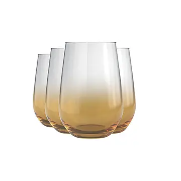 Jogo de Copos Dubai Nadir 480 ml 4 peças Coleção Âmbar