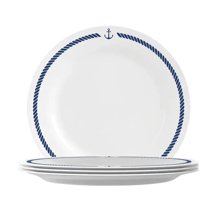 Prato Raso Menu Nadir Opaline 4 peças - Coleção Navy