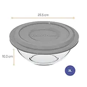 Conjunto Tigelas Plus Marinex 3 Peças Com Tampa Cinza