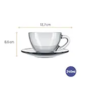 Xícara para Chá com Pires Astral Duralex 240ml