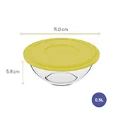 Conjunto Tigelas Plus Marinex 3 Peças Com Tampa Amarela