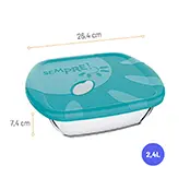 Conjunto Assadeiras Quadradas Sempre com Tampa 3 peças