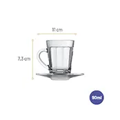 Jogo de 12 Xícaras para Café com pires Copo Americano 90ml