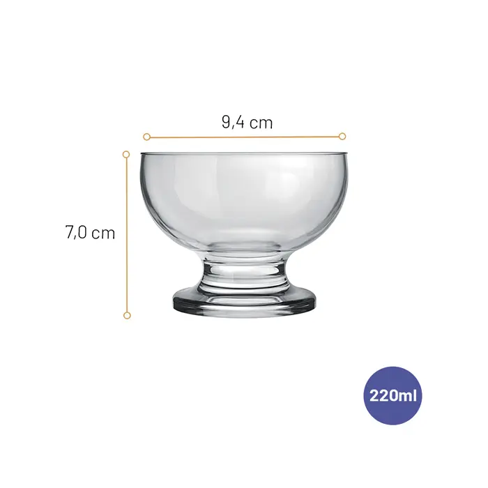 Jogo de Taças de Sobremesa Paulista Nadir 220ml com 6 peças image number 1
