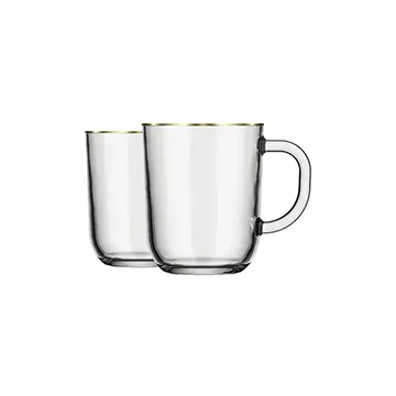 Jogo de Canecas Toronto Nadir 300ml 2 peças Filete de Ouro