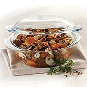 Terrina Redonda Marinex 2,8L com Tampa de Vidro