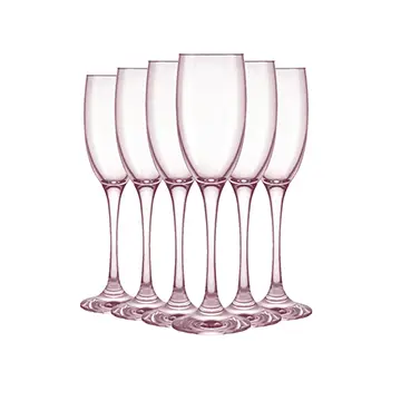Jogo de Taças Champanhe Barone Rosa Nadir 190ml 6 peças