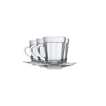 Jogo de 4 Xícaras para Café com pires Copo Americano 90ml